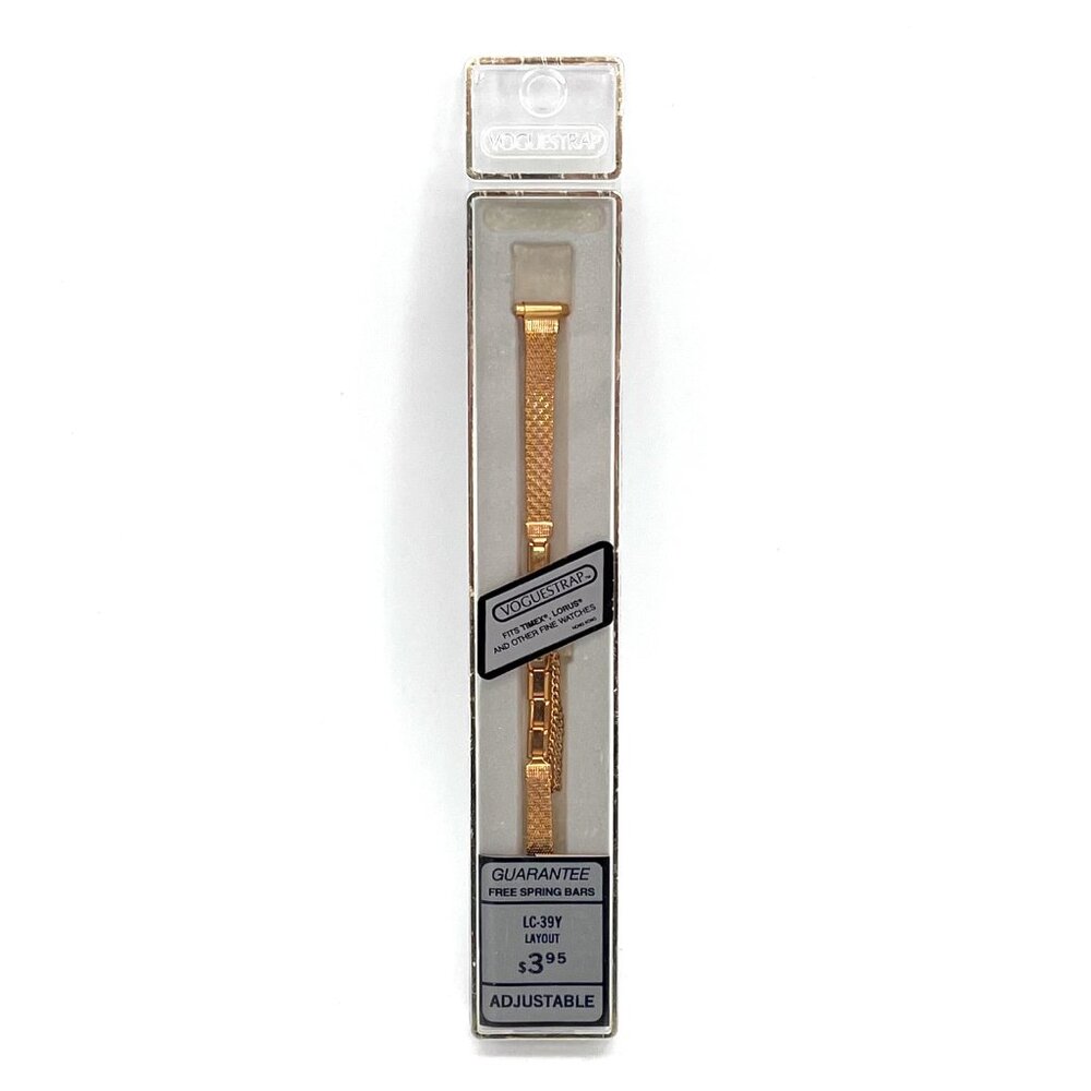 Voguestrap Adjustable Gold-Tone Watch Band LC-39Y Fits Timex Lorus Etc. Womens